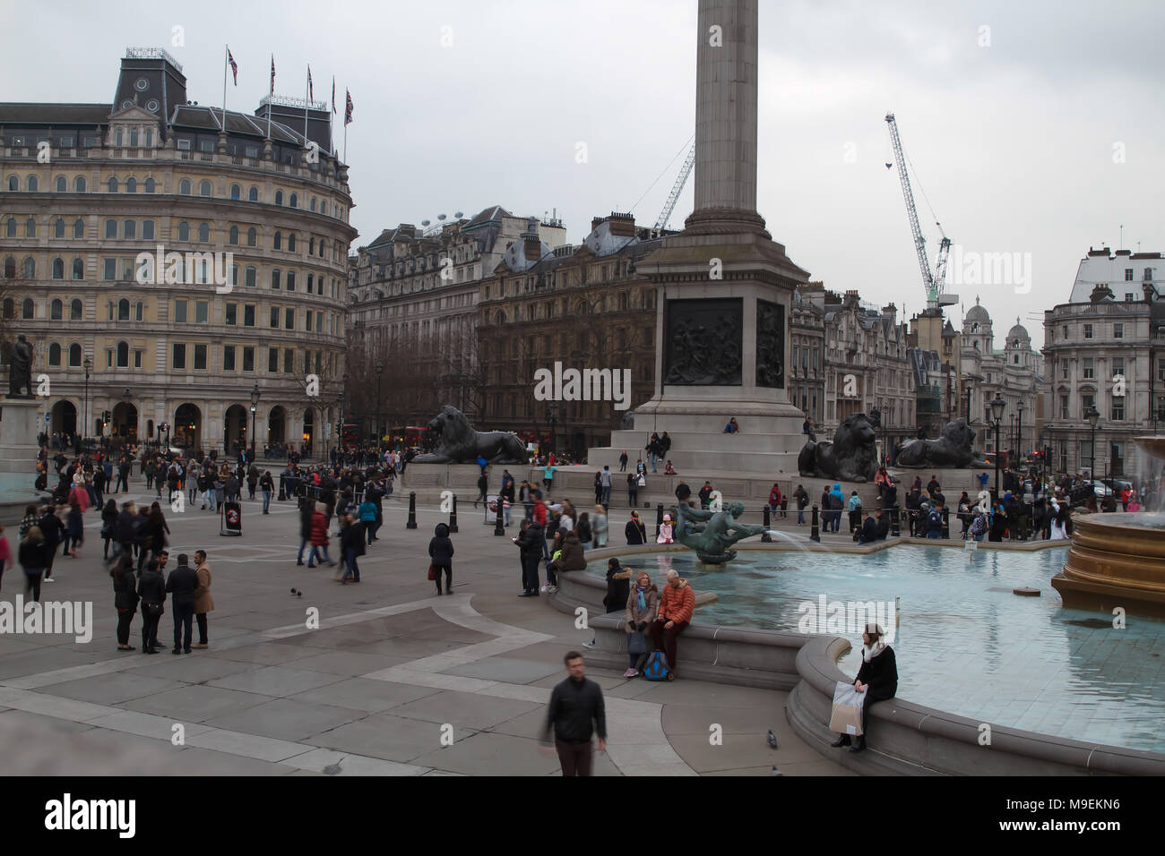 The World famous Water Fountains are a landmark in Trafalgar Square