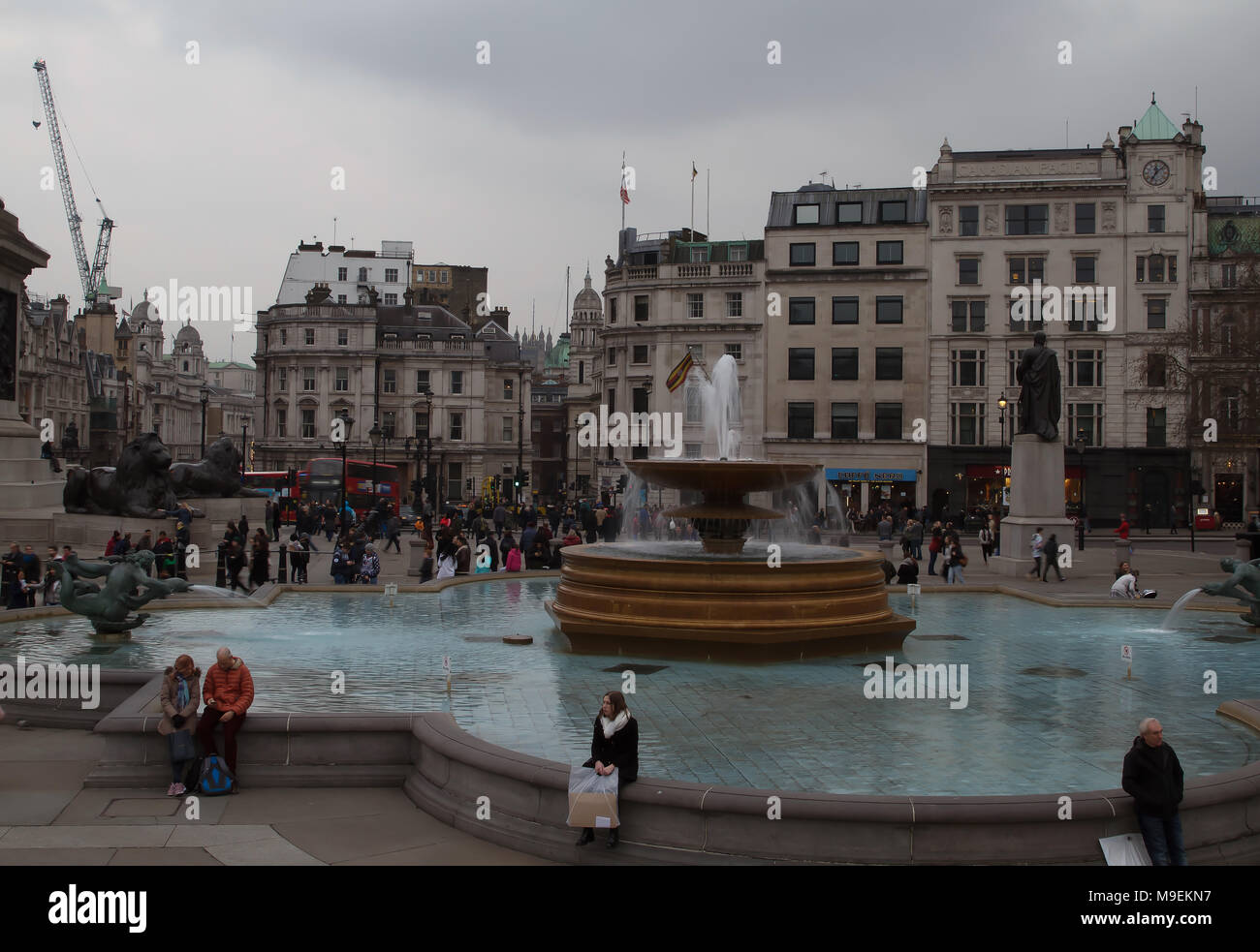 The World famous Water Fountains are a landmark in Trafalgar Square
