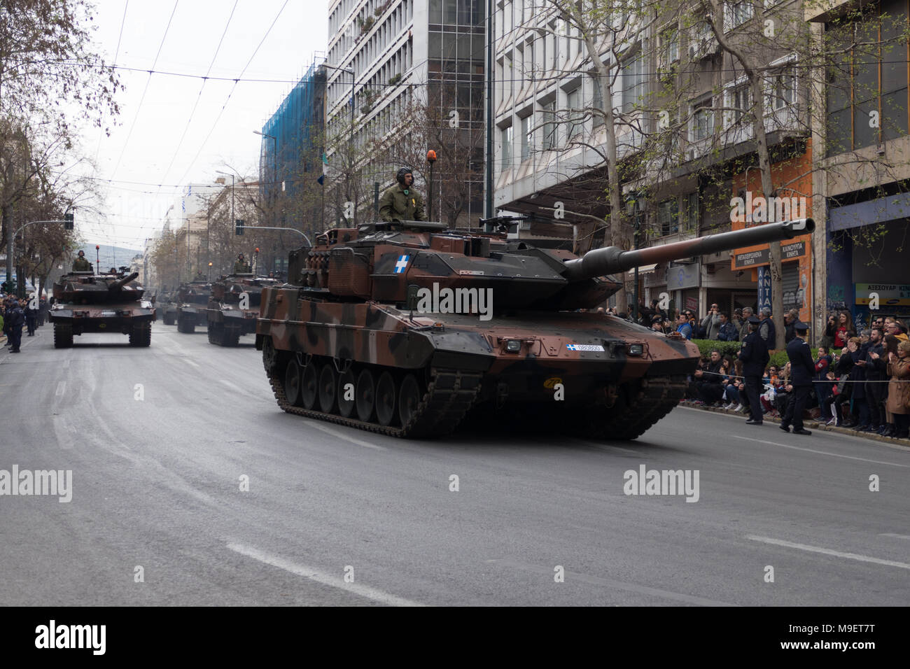 Athens, Greece. 25th March 2018. Parade of military and other on the occasion of the celebration of the Greek Independence day in central Athens. Credit: Rainboweyes/Alamy Live News Stock Photo