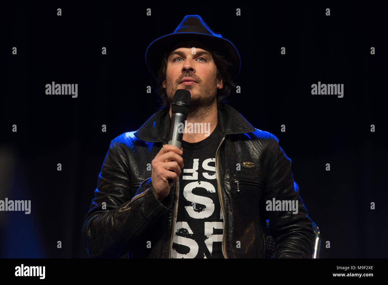 Bonn, Germany, 24 Mar 2018. Actor Ian Somerhalder (The Vampire Diaries, LOST, Smallville), panel, at MagicCon, a three-day (March 23-25 2018) fantasy & mystery fan convention. Credit: Markus Wissmann/Alamy Live News Stock Photo