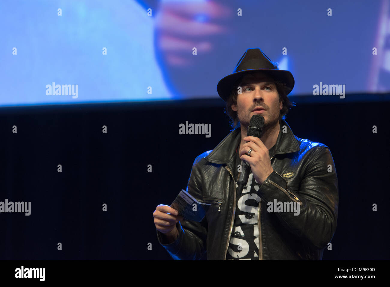 Bonn, Germany, 24 Mar 2018. Actor Ian Somerhalder (The Vampire Diaries, LOST, Smallville), panel, at MagicCon, a three-day (March 23-25 2018) fantasy & mystery fan convention. Credit: Markus Wissmann/Alamy Live News Stock Photo