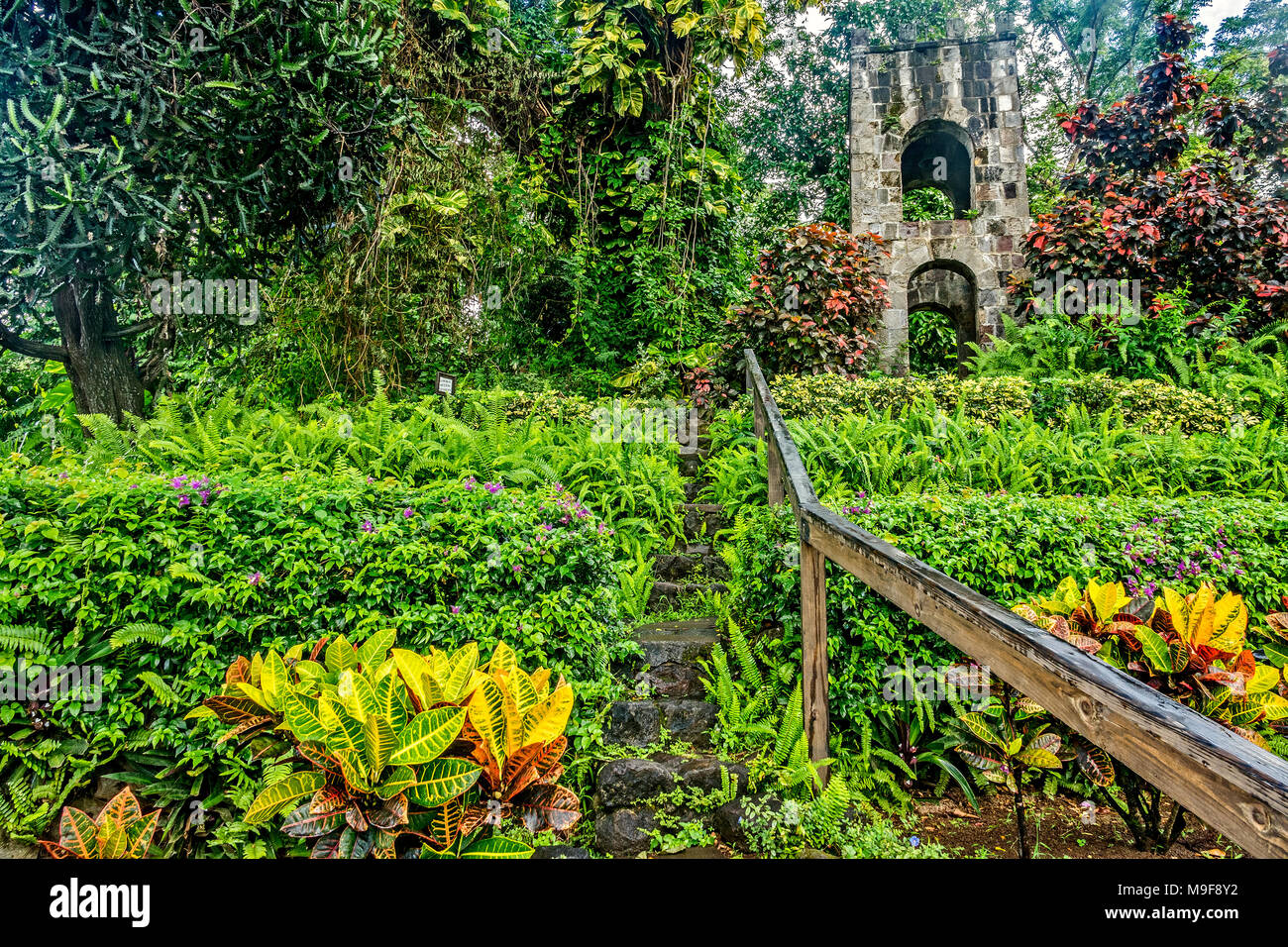 Bell Tower and At Romney Manor St. Kitts West Indies Stock Photo