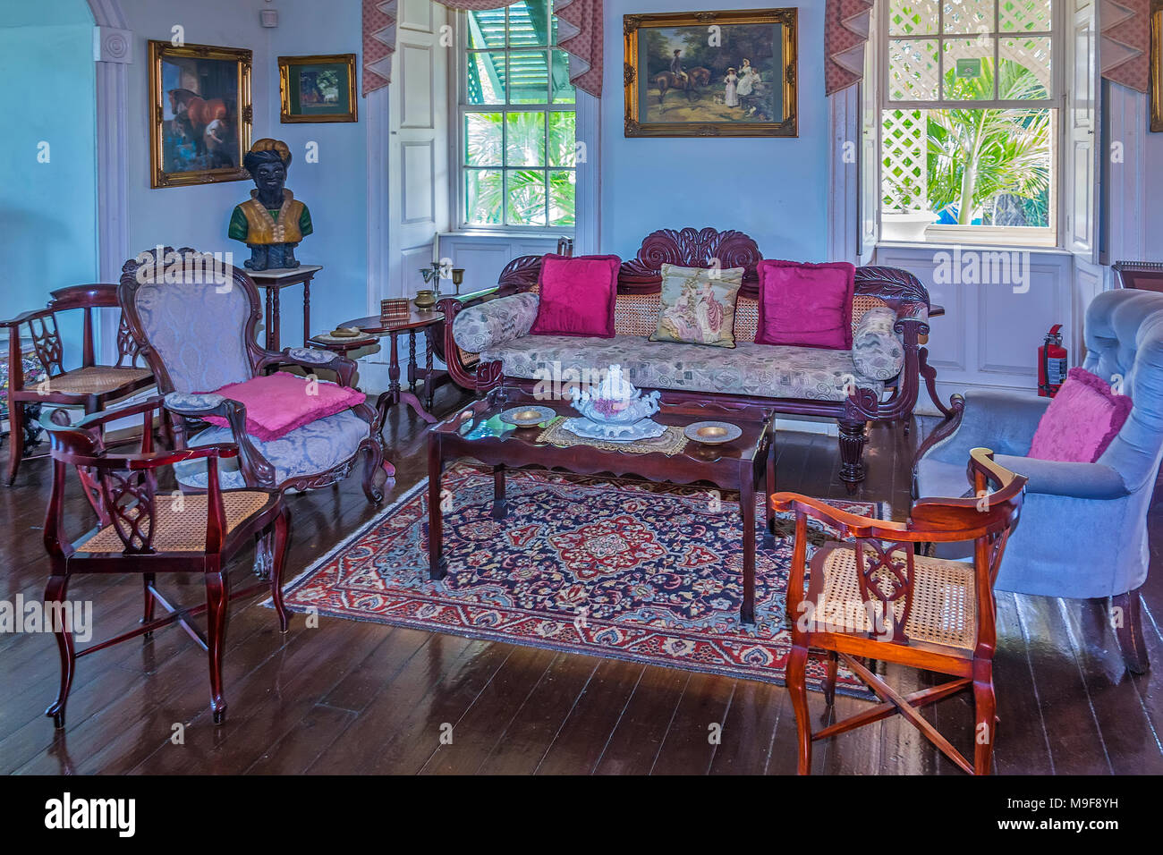Sitting Room, Sunbury Plantation House, Barbados,West Indies Stock Photo
