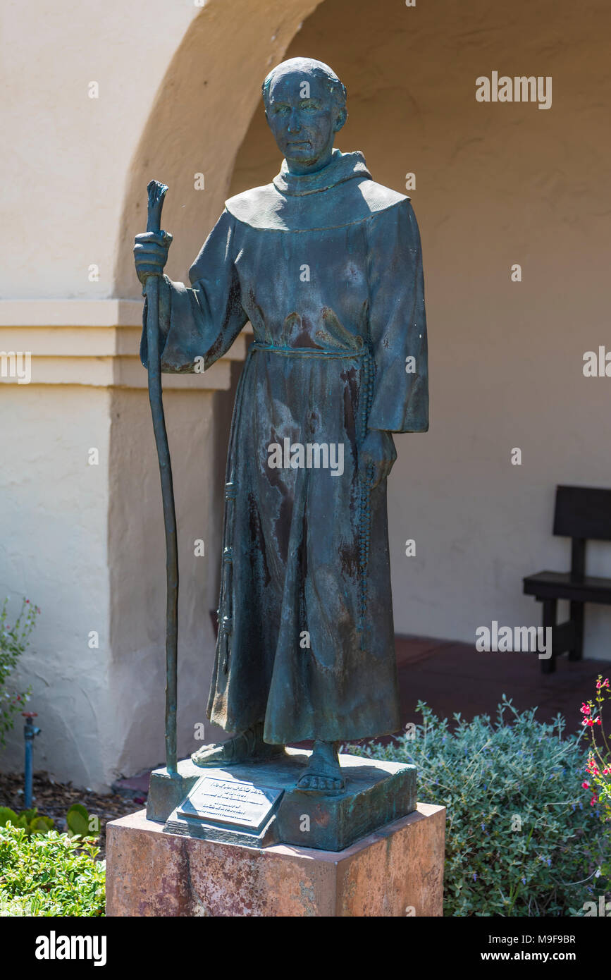 Statue of Junipero Serra Ferrer, Mission Santa Ines, Solvang, CA Stock ...