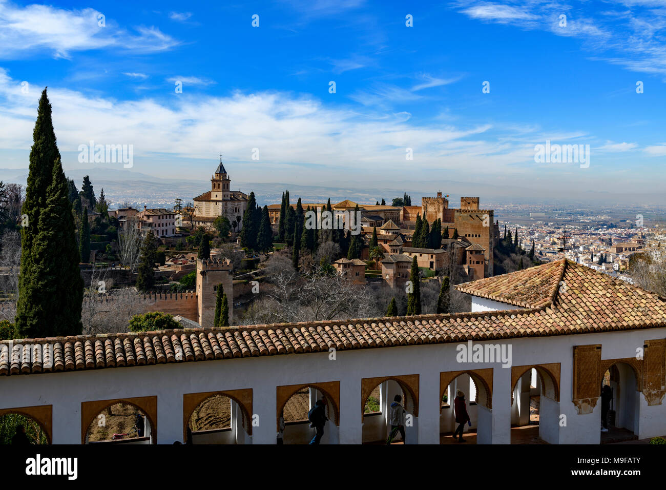 Generalife Palace (Palacio del Generalife) in La Alhambra, Granada, Spain Stock Photo