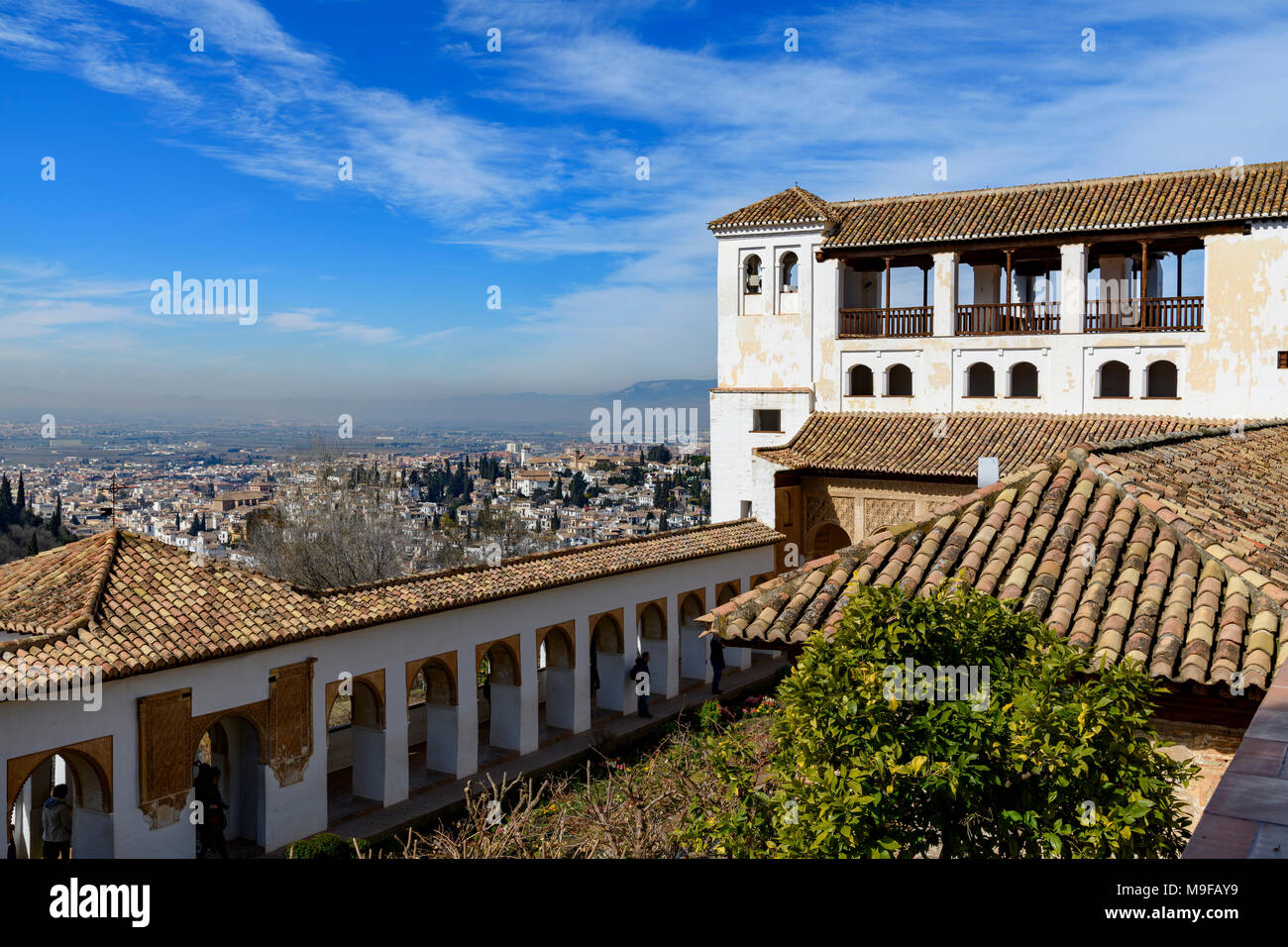 Generalife Palace (Palacio del Generalife) in La Alhambra, Granada, Spain Stock Photo