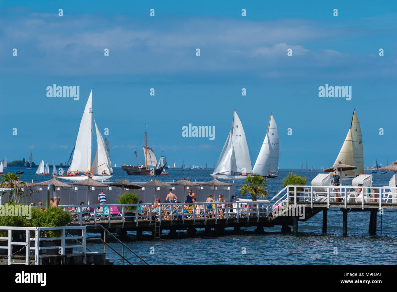 Sailing Boats On The Kiel Fjord During Kiel Weeks Or Kieler