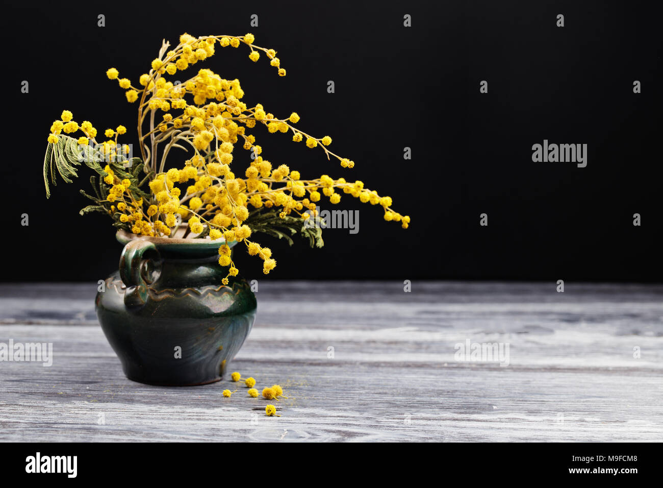 Mimosa in vase hi-res stock photography and images - Alamy