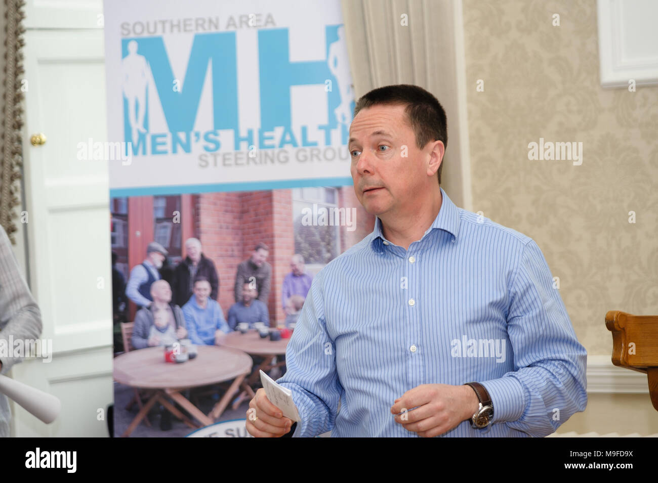 Richard Taylor, Governor of Hydebank Wood College, Belfast speaking at a Mens Health Event     The Palace Armagh       23 March 2018     CREDIT: Liam McArdle Stock Photo