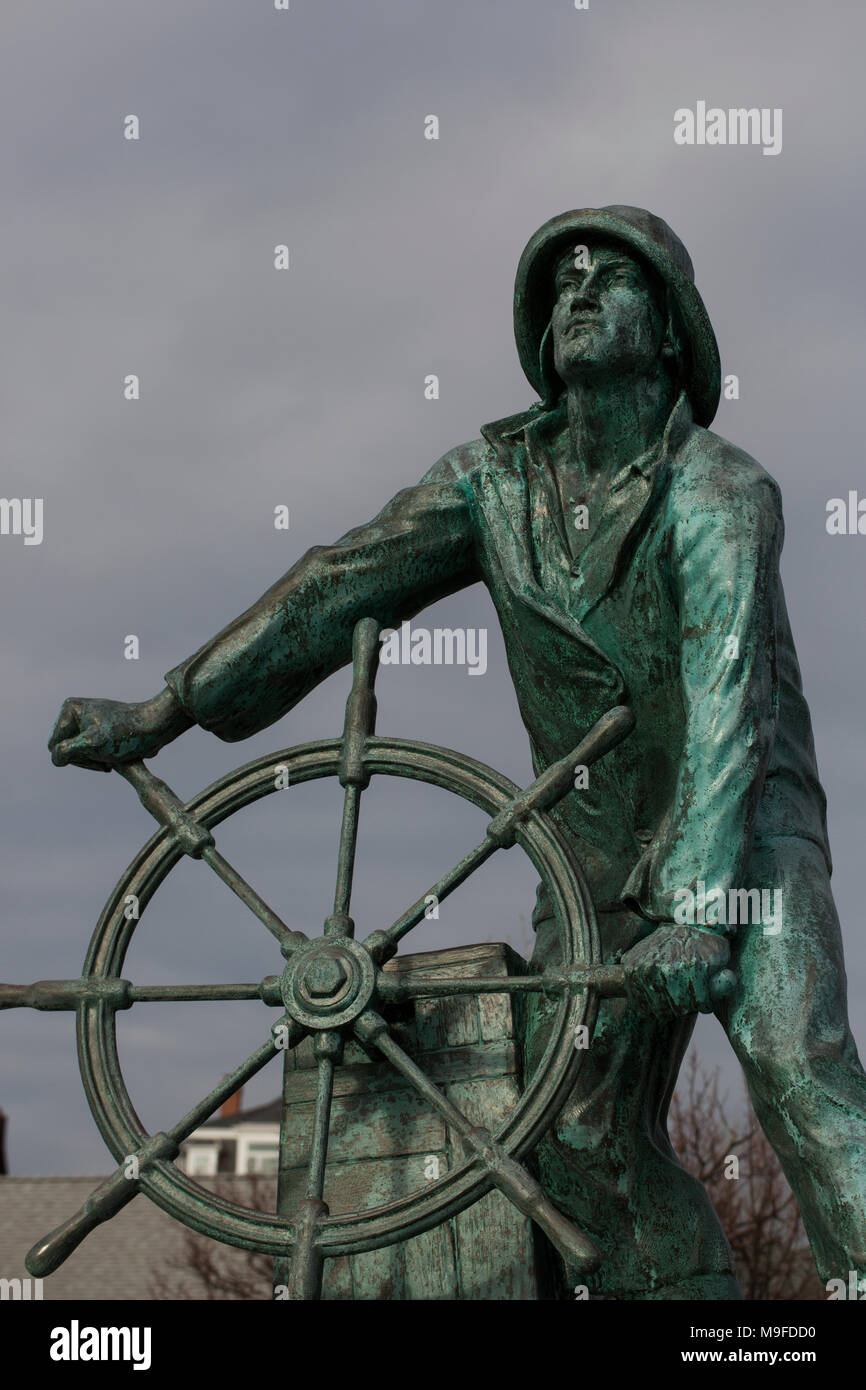 The Fisherman's Memorial statue in Gloucester, Massachusetts, USA Stock