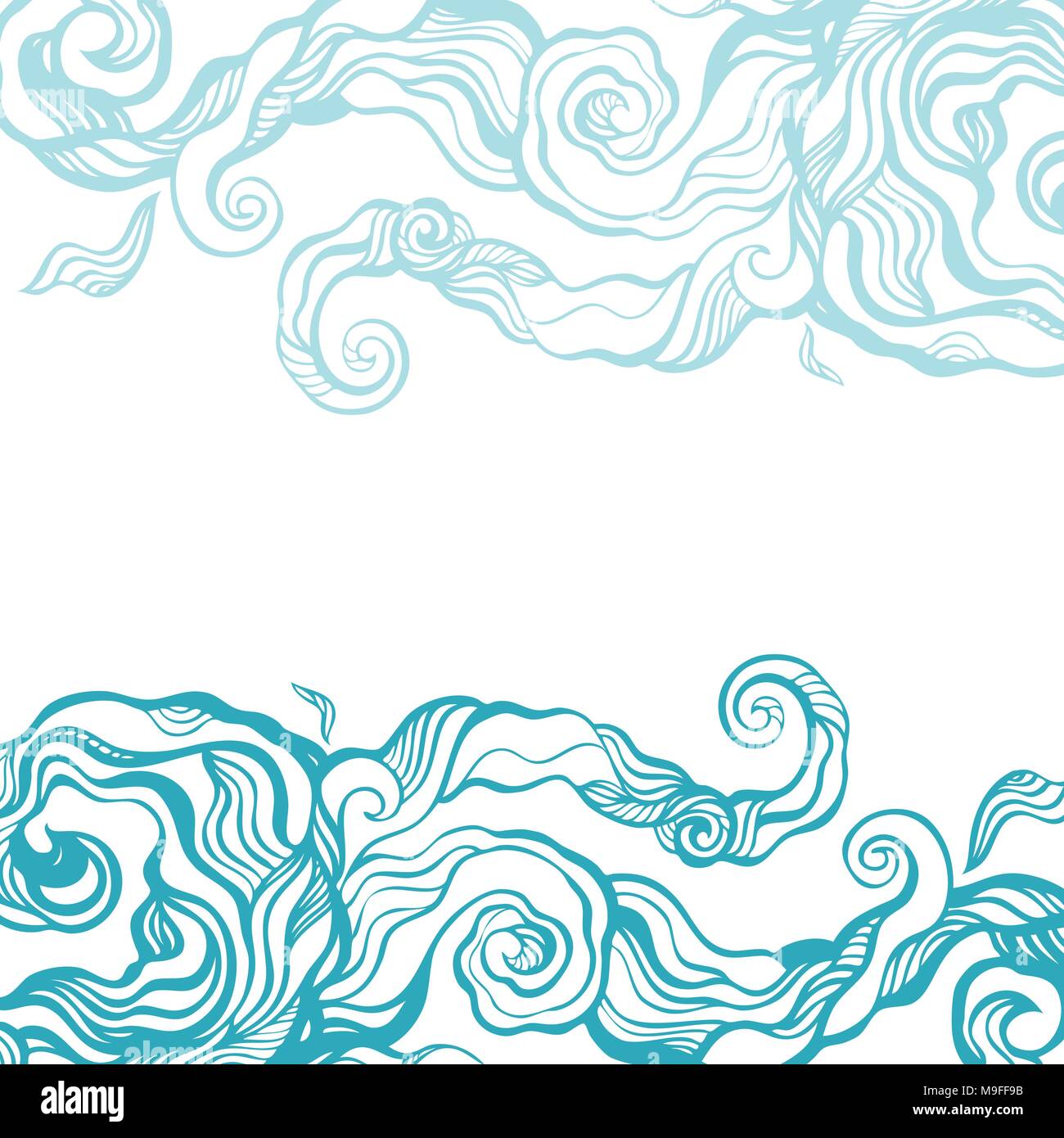Ocean waves Hand drawn illustration Stock Vector Image & Art - Alamy