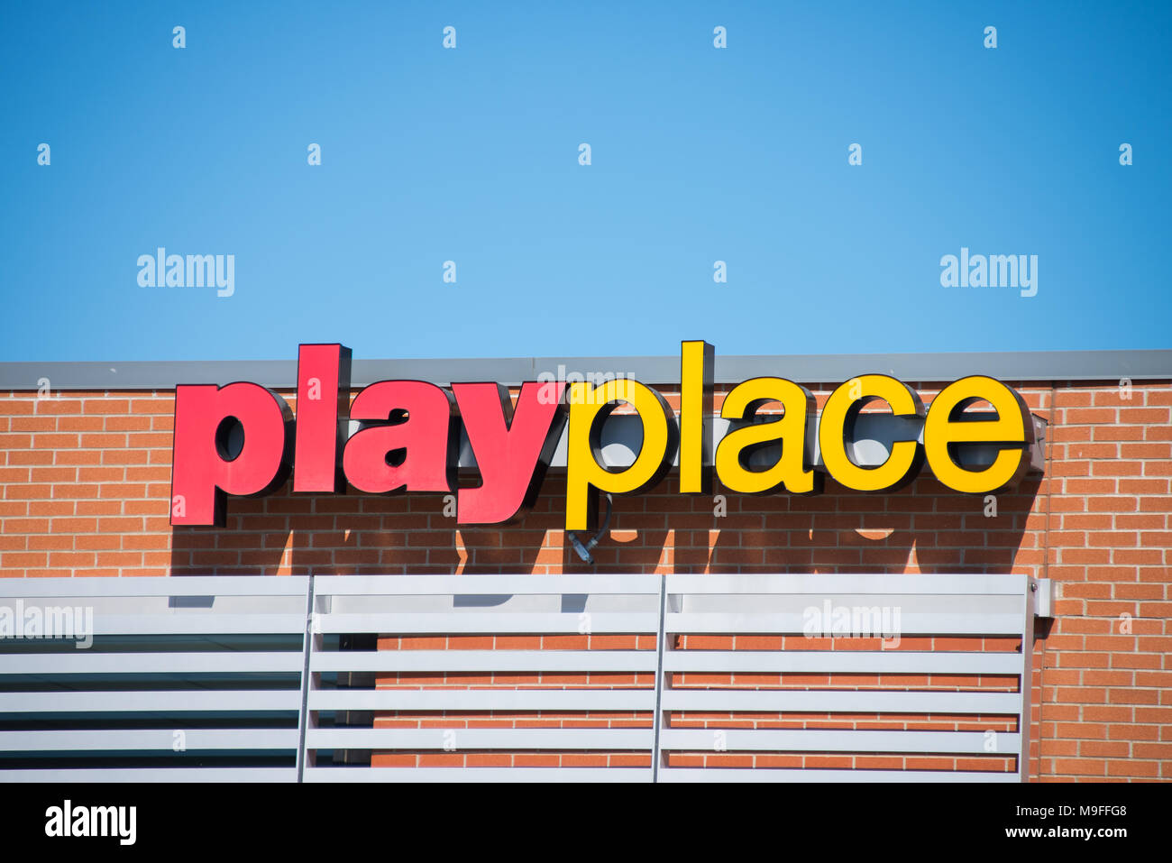 McDonald's play place and fast food restaurant in Gloversville, NY USA Stock Photo