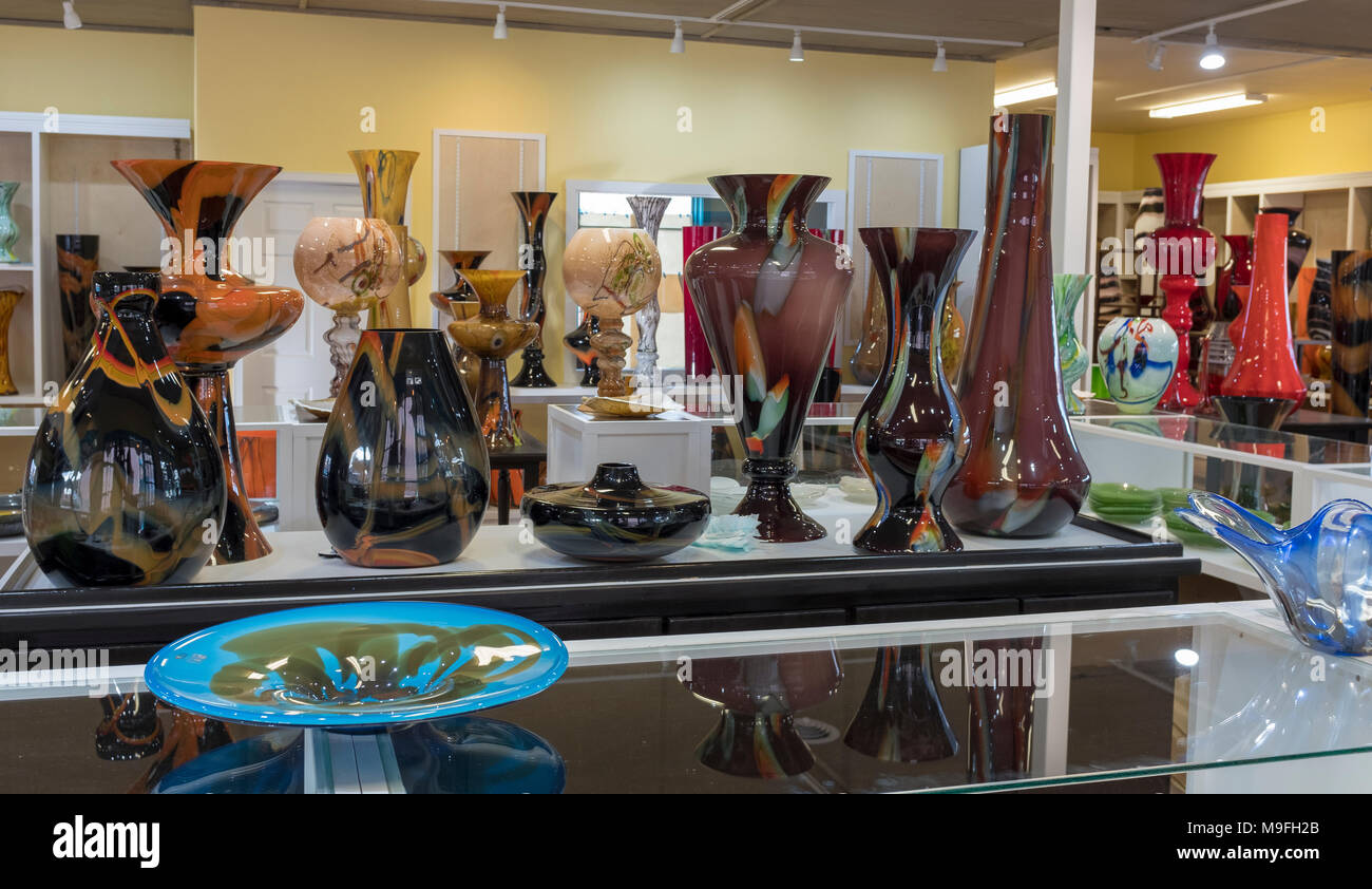 gallery of decorative glass vessels Stock Photo Alamy