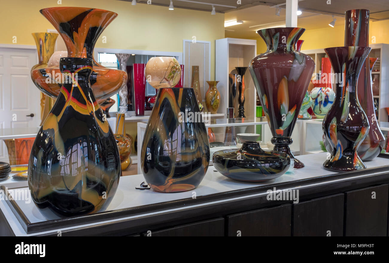 gallery of decorative glass vessels Stock Photo Alamy