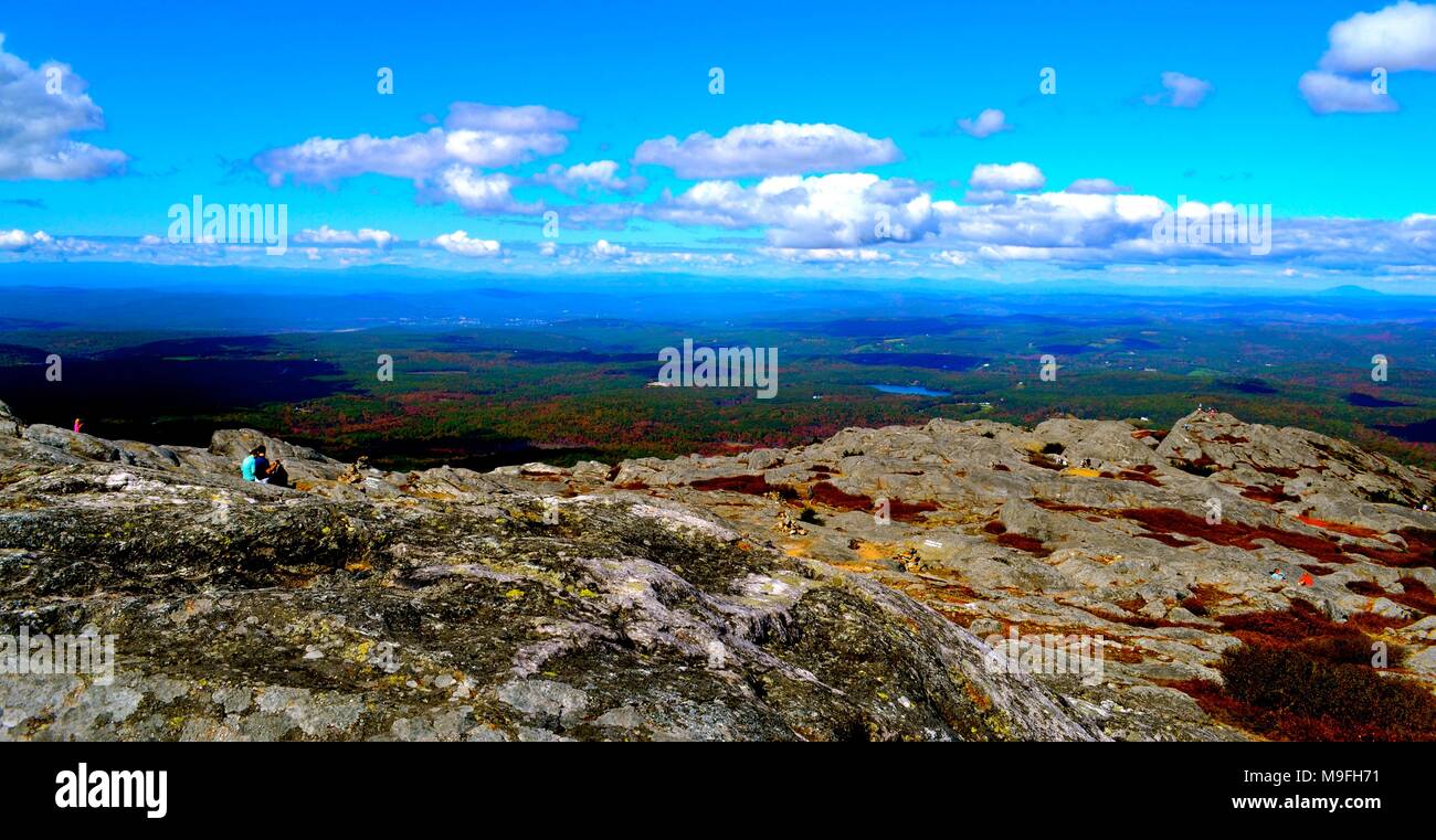 Panoramic Summit View from Mount Monadnock in New Hamphire Stock Photo