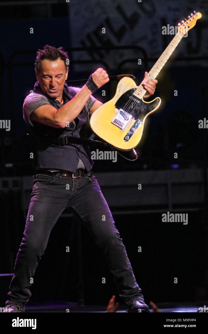 LOS ANGELES CA :  Bruce Springsteen And The E Street Band performing live at The Los Angeles Memorial Sports Arena in Los Angeles, CA on March 15, 2016.  Photo © Kevin Estrada / Media Punch Stock Photo