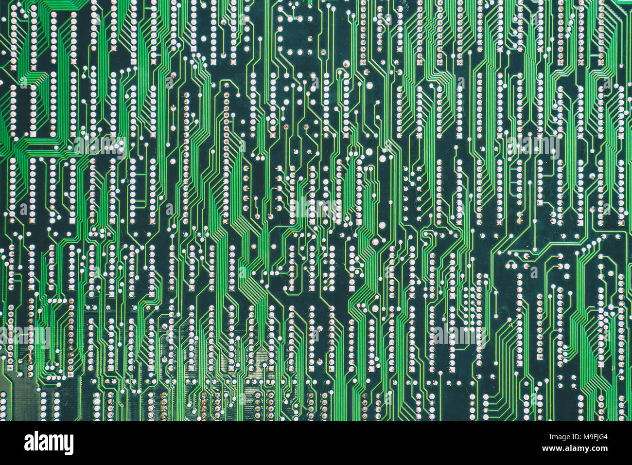 Backside of the green circuit Board Stock Photo Alamy