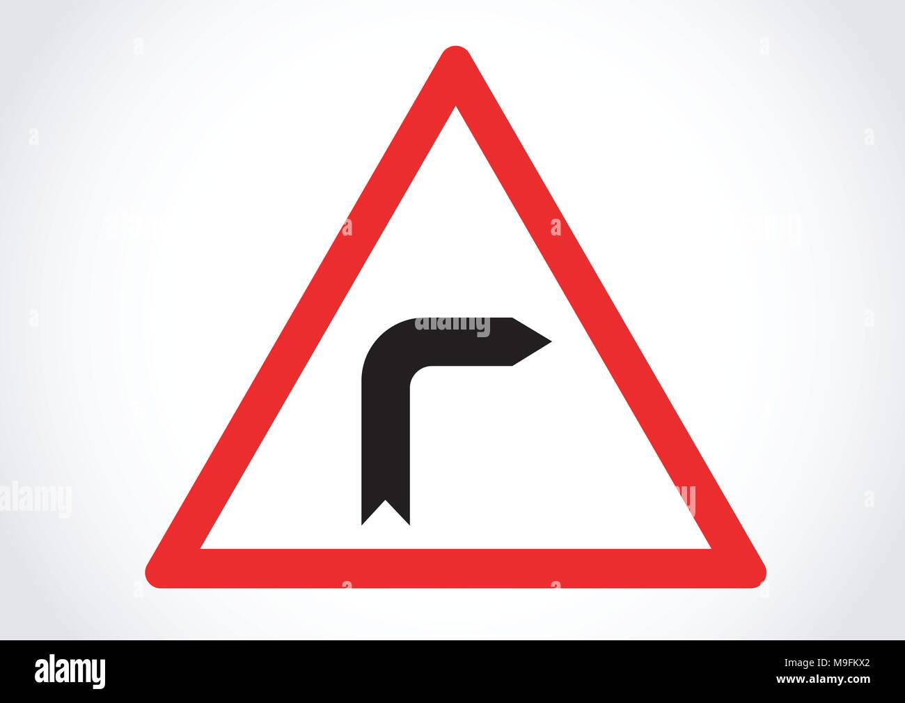 vector design of street sign bend to right Stock Vector