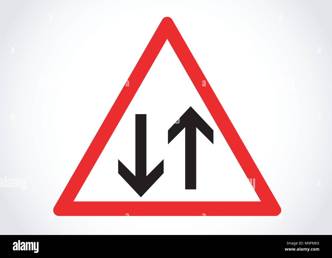vector design of street sign two way traffic Stock Vector
