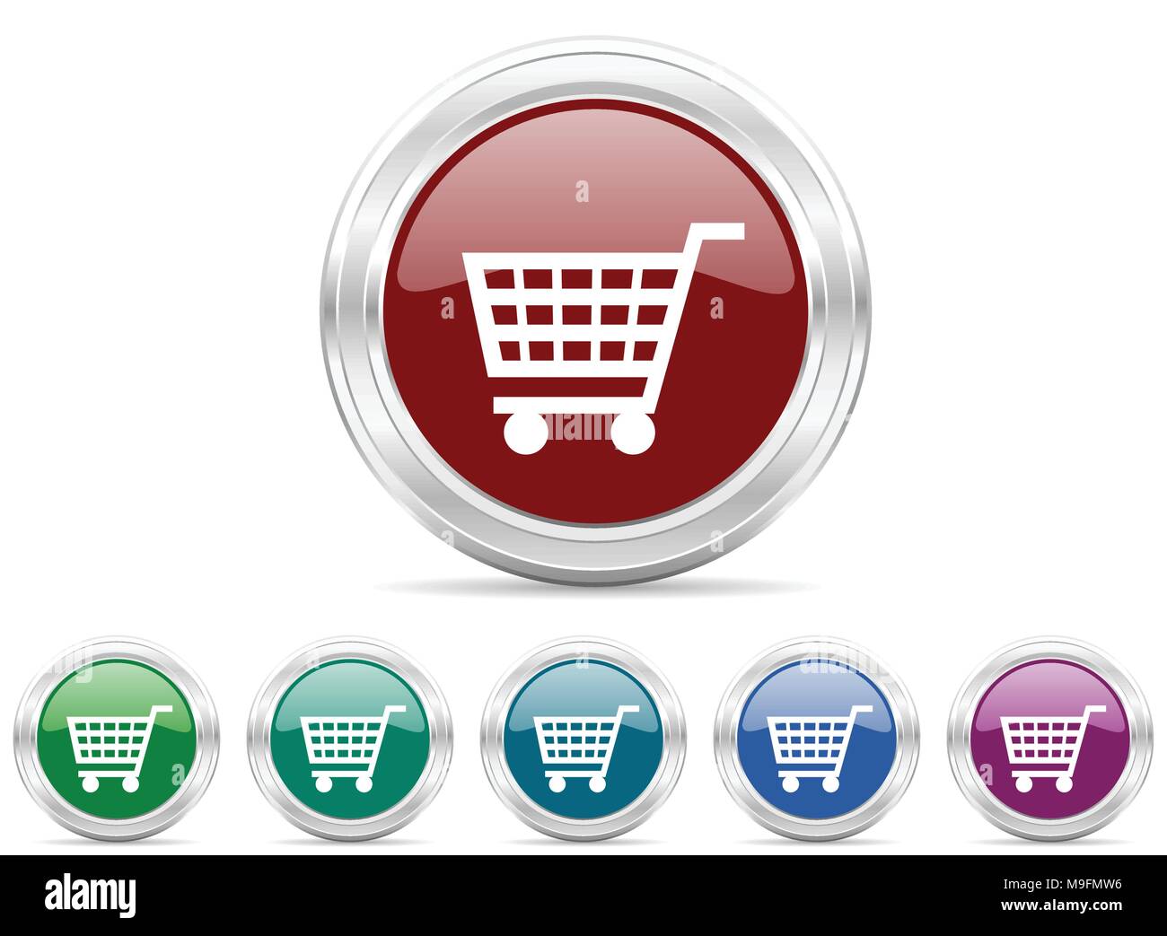 shopping cart icon vector set Stock Vector