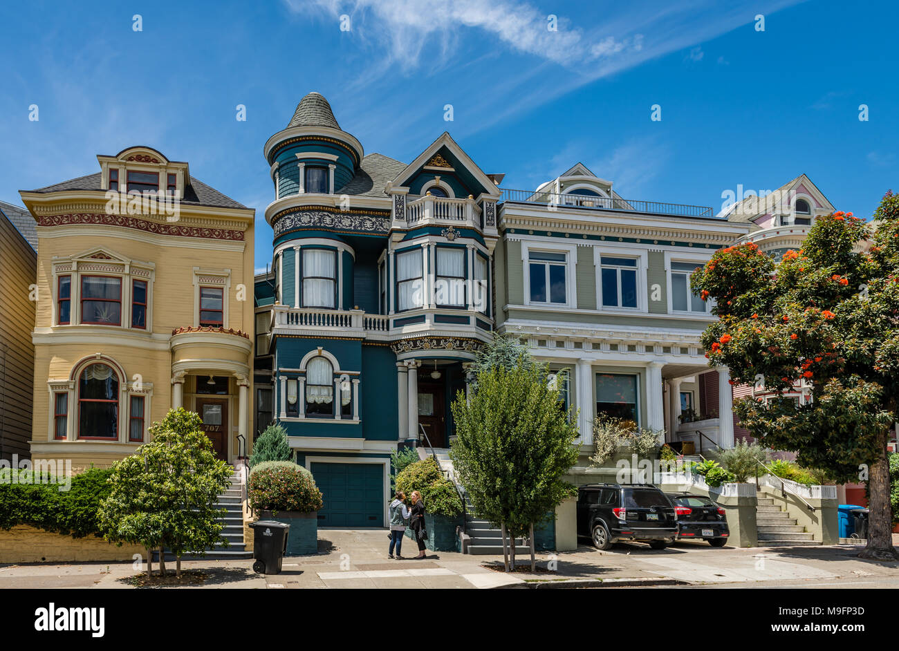 The Painted Ladies in Scott Street, facing Alamo Park, in San Francisco