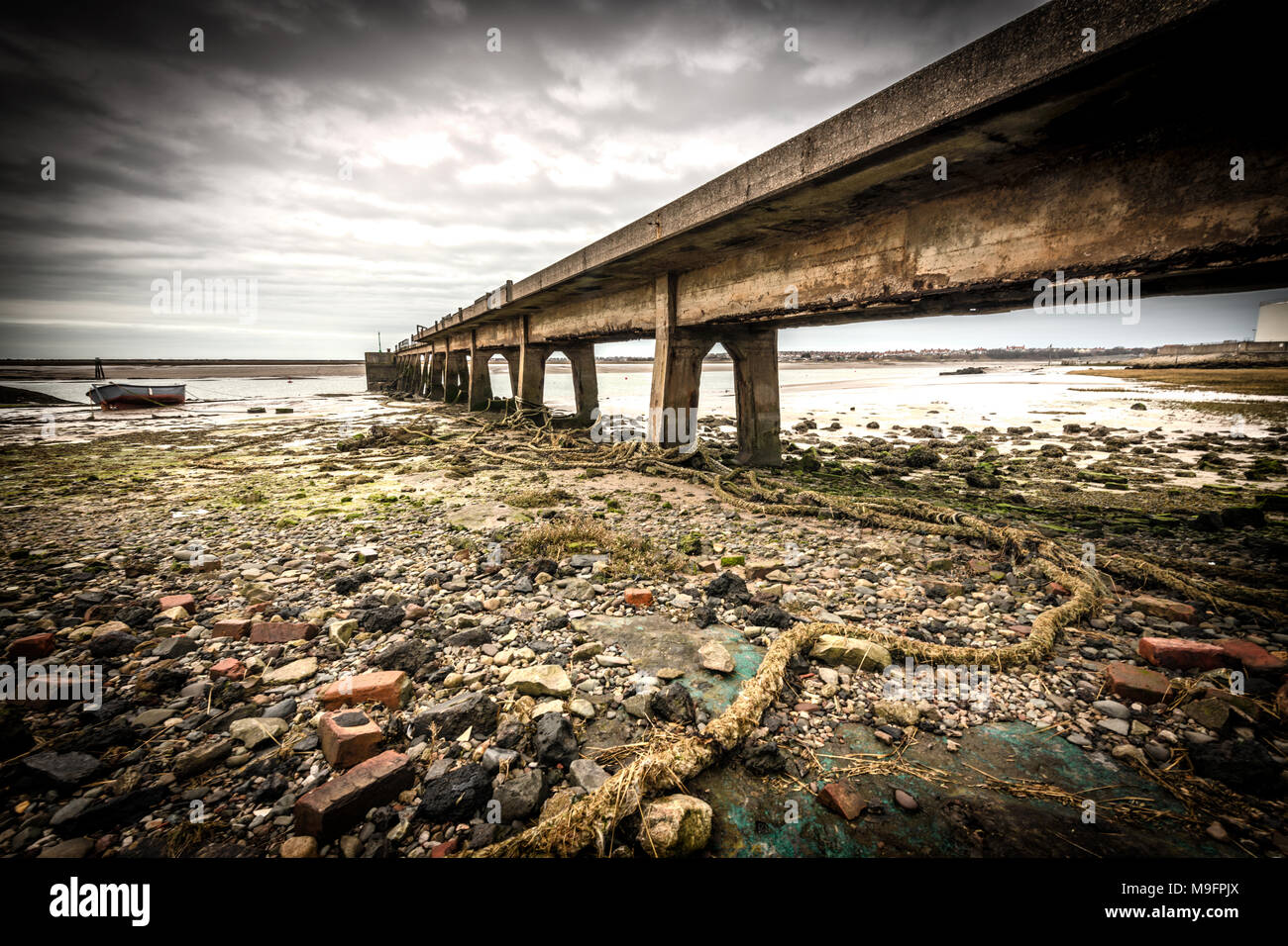 The pier at Barrow Island which I think is a bit of a relic from the war too. Stock Photo