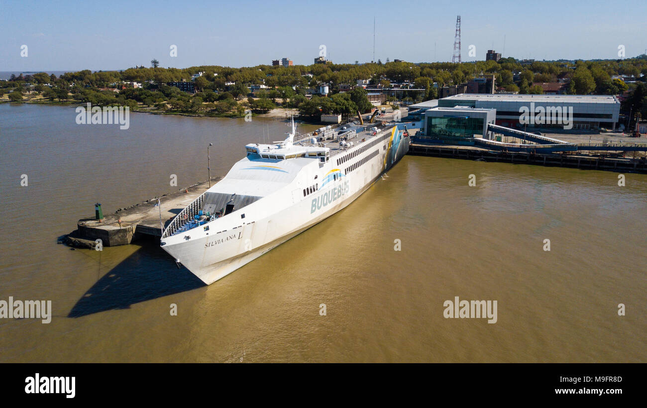 Buquebus ferry between Colonia, Uruguay and Buenos Aires, Argentina Stock Photo
