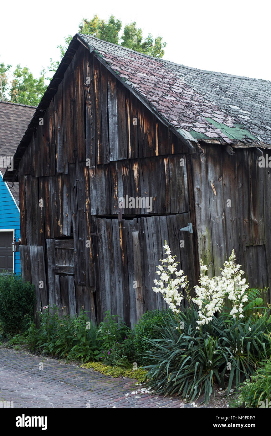 An Old Wooden Barn Or Garage In Indianapolis Indiana Stock Photo