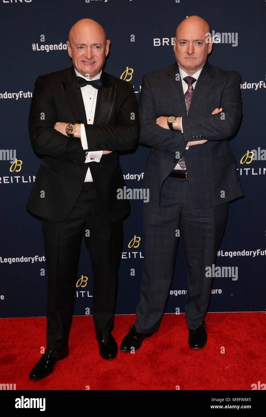 Breitling Roadshow 2018 NYC  Featuring: Mark Kelly, Scott Kelly Where: NYC, New York, United States When: 23 Feb 2018 Credit: Patricia Schlein/WENN.com Stock Photo