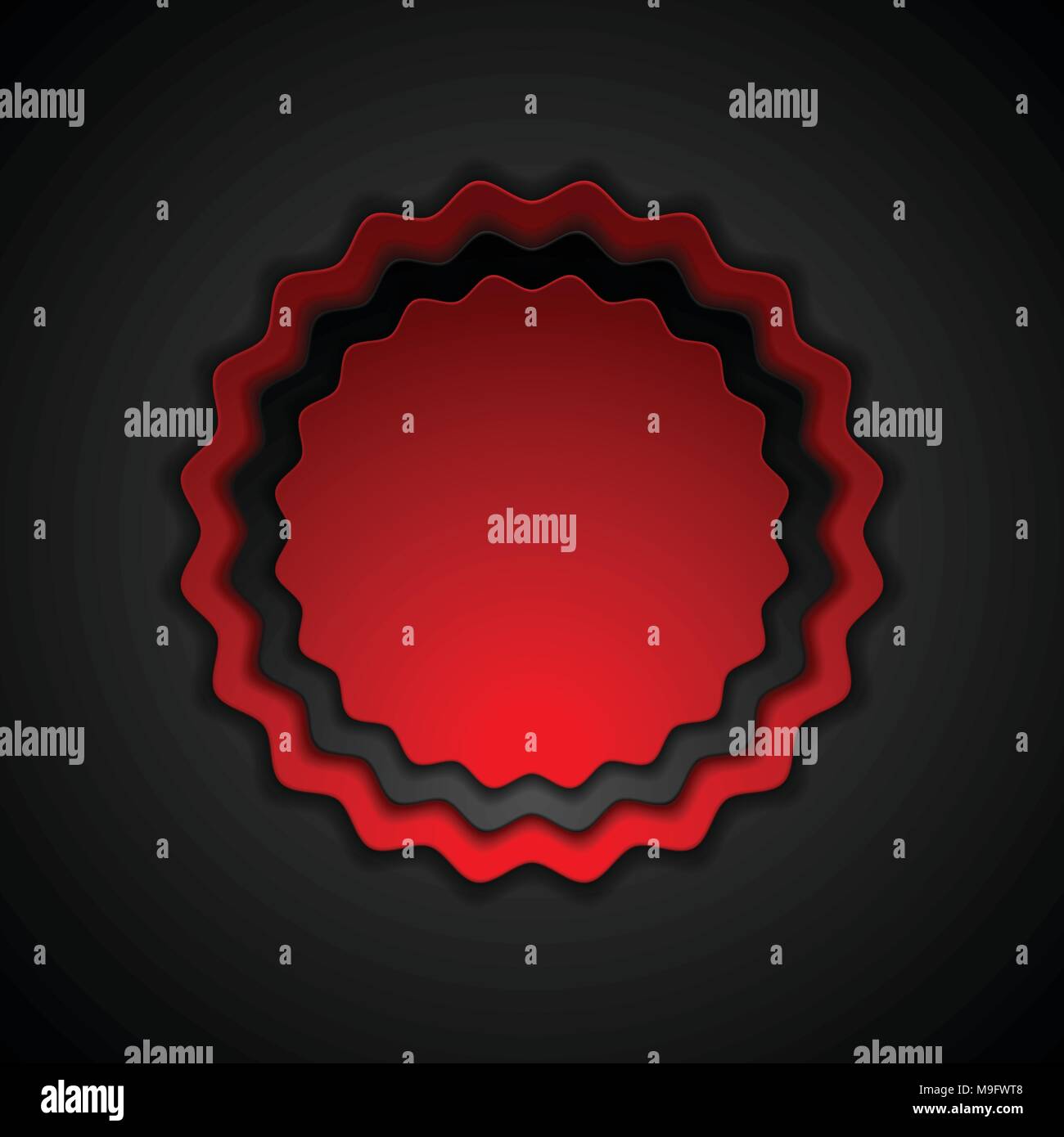 Red and black contrast label sticker background. Vector illustration