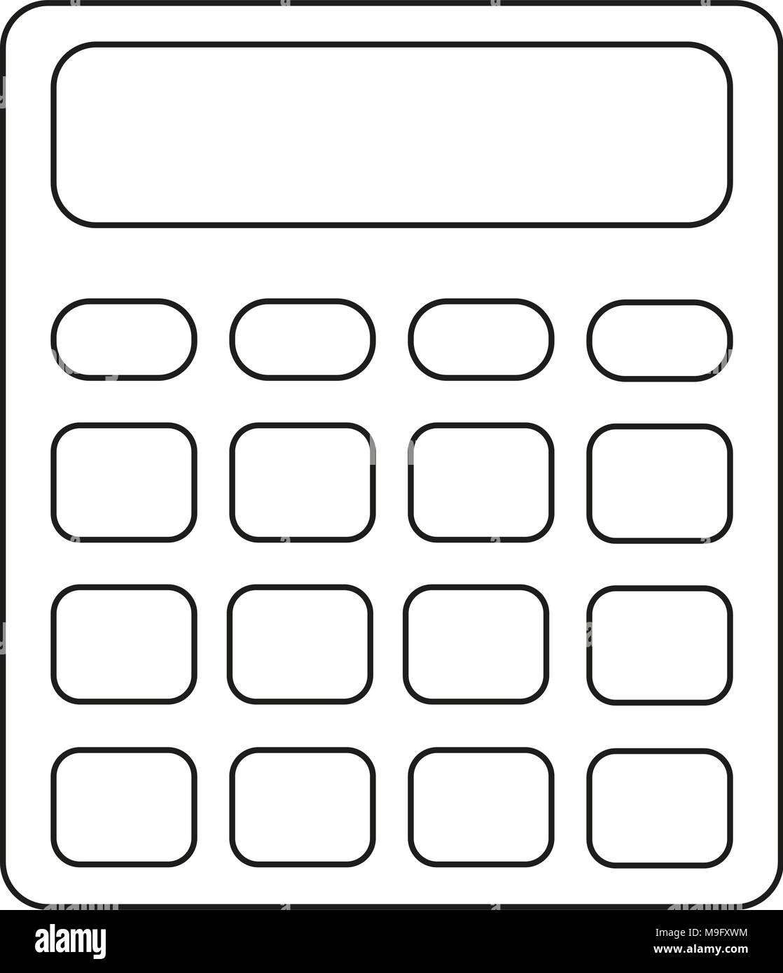 Line art black and white calculator icon poster Stock Vector Image & Art -  Alamy