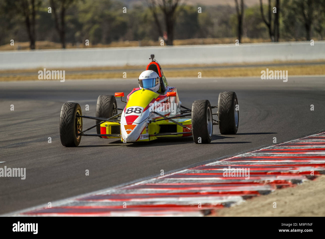 Formula ford racing from winton raceway victoria australia stock photo
