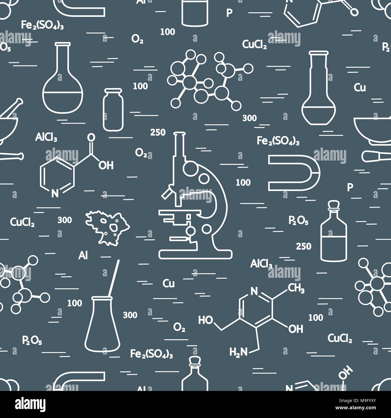 Seamless pattern with variety scientific, education elements ...