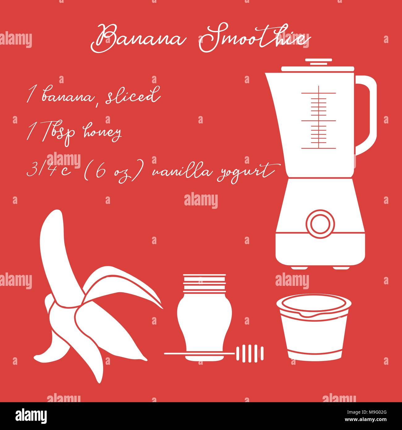 Recipe Blender And Ingredients For Making Banana Smoothie
