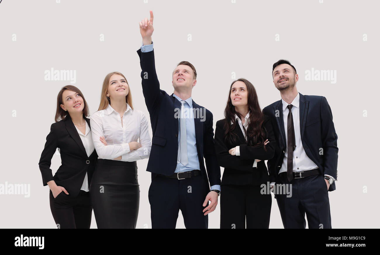 leader of the pointing goal for the business team Stock Photo - Alamy