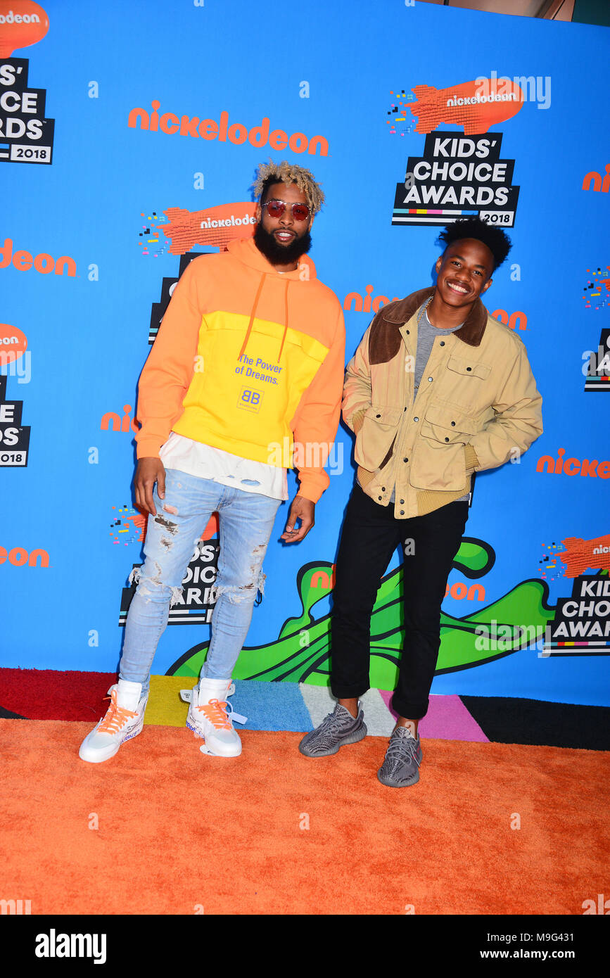 Inglewood California Usa 24th March 18 Odell Beckham Jr Jaylin Smith Attends Nickelodeon S 18 Kids Choice