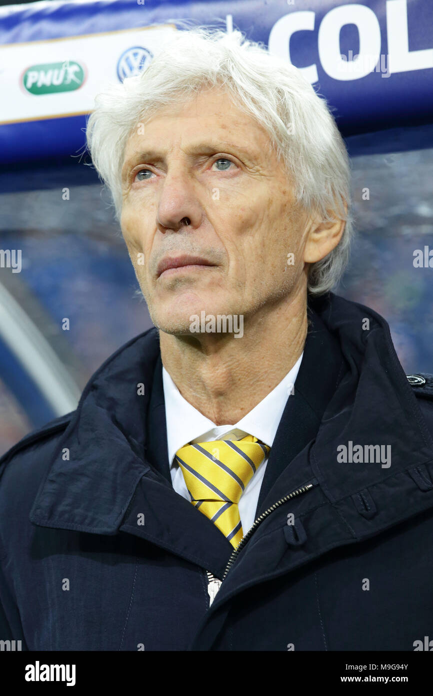 Jose Pekerman (COL), MARCH 23, 2018 - Football/Soccer : Head coach Jose Pekerman during the International friendly match between France 2-3 Colombia at Stade de France in Saint-Denis, France, Credit: AFLO/Alamy Live News Stock Photo