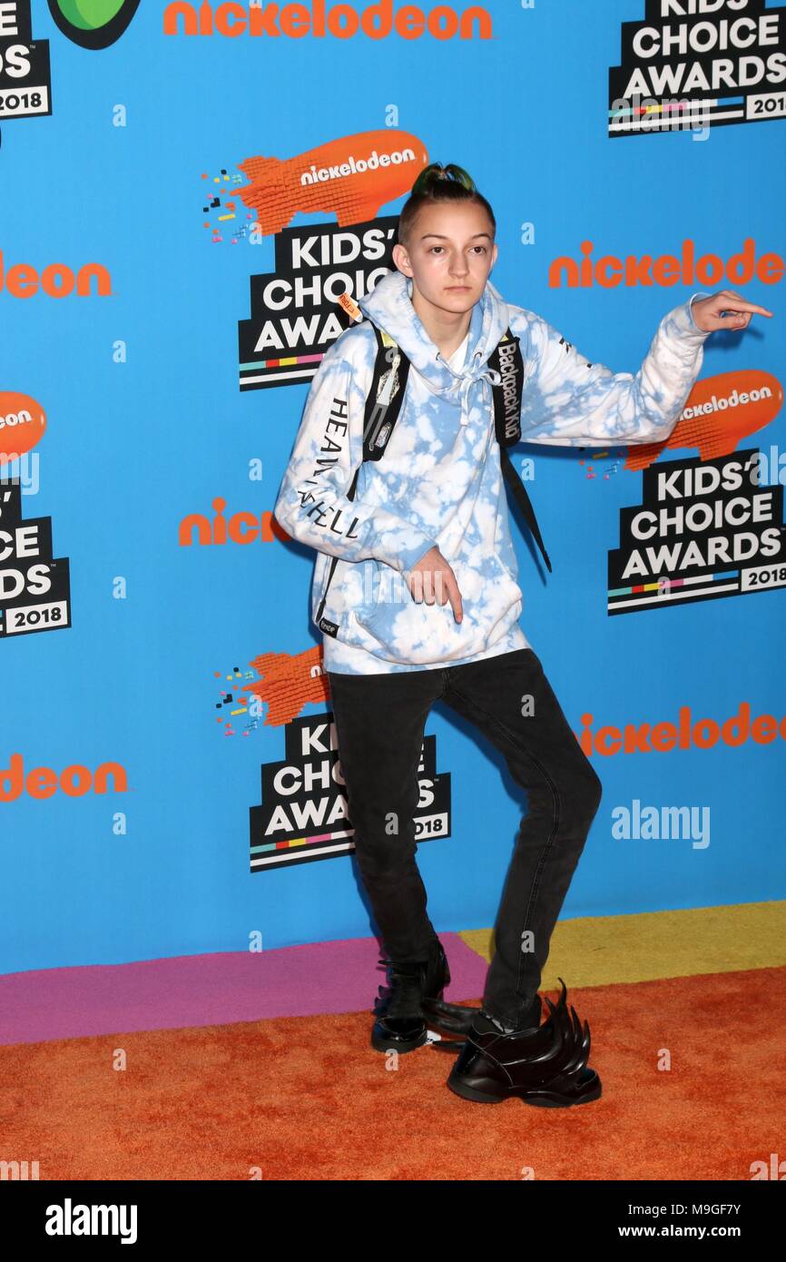 Inglewood, CA. 24th Mar, 2018. Russell Horning, The Backpack Kid at