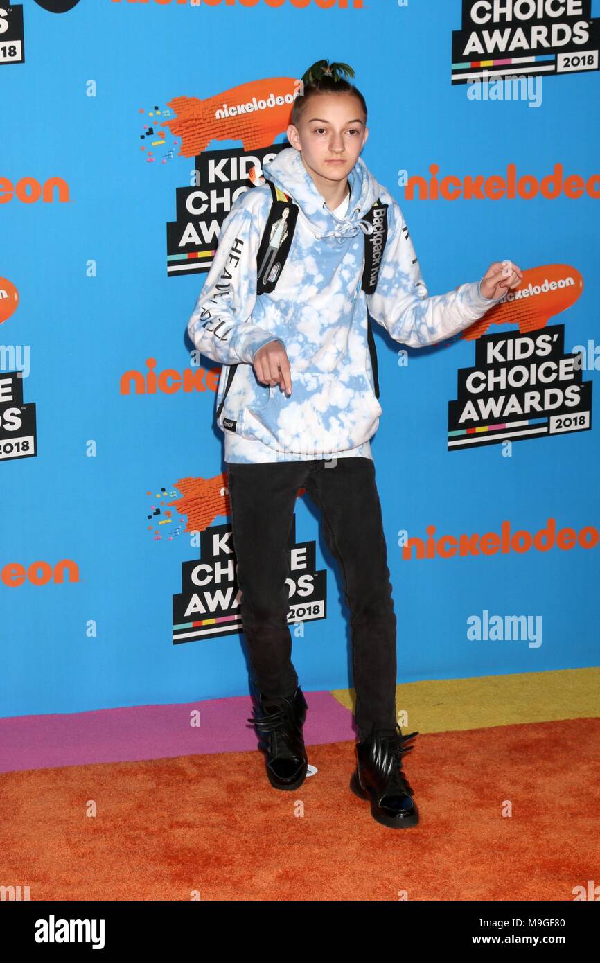 Inglewood, CA. 24th Mar, 2018. Russell Horning, The Backpack Kid at