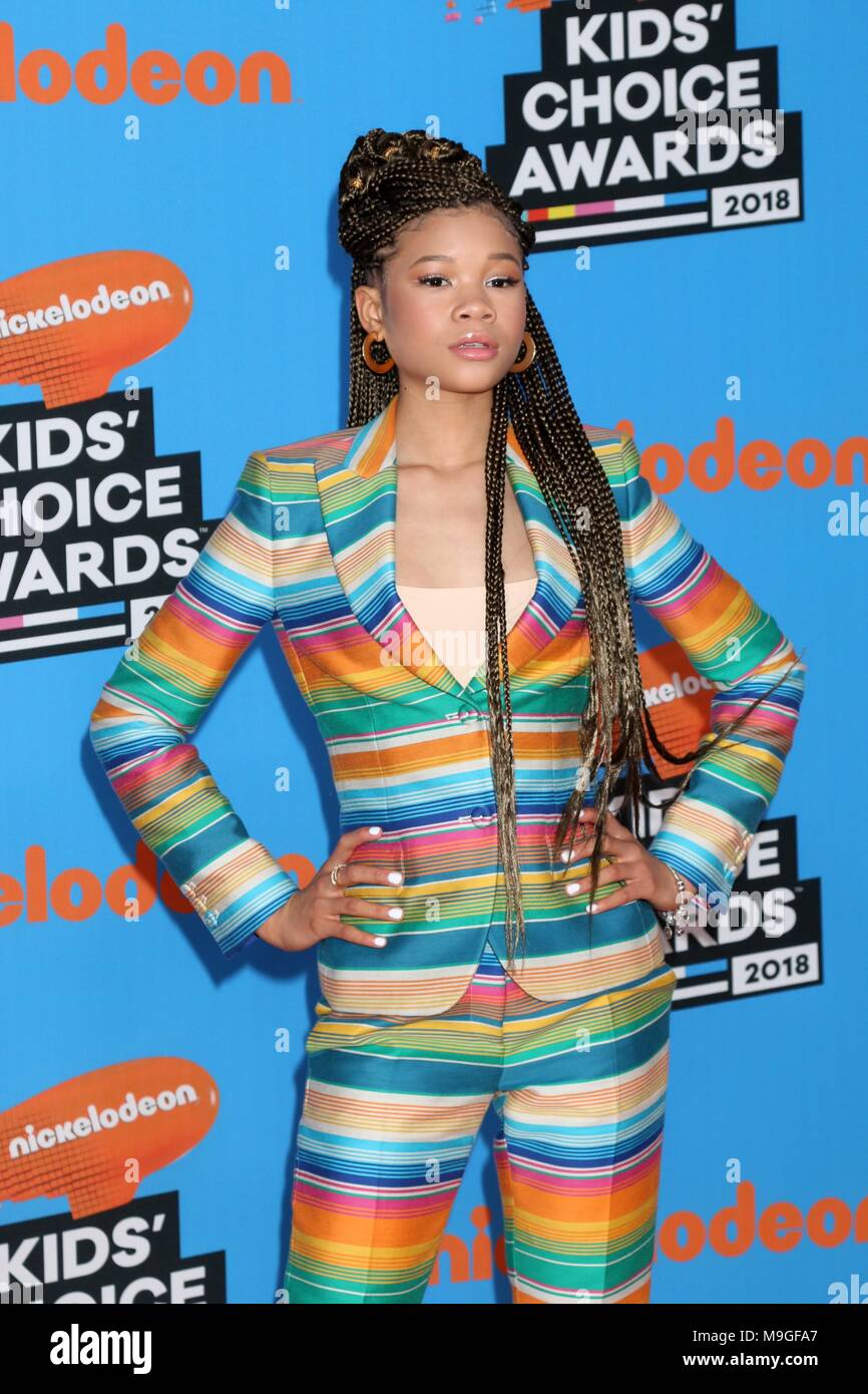 Inglewood, CA. 24th Mar, 2018. Storm Reid at arrivals for Nickelodeon's