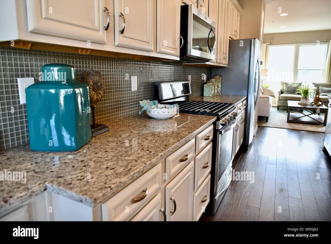 Kitchen view inside modern home, USA Stock Photo - Alamy