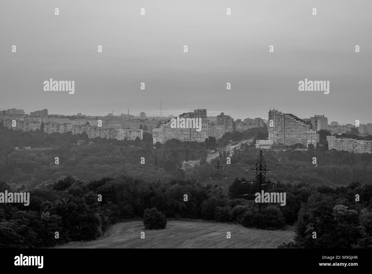 CHISINAU, MOLDOVA: The entrance of the municipality of Chisinau, called the Gates of the city. Stock Photo