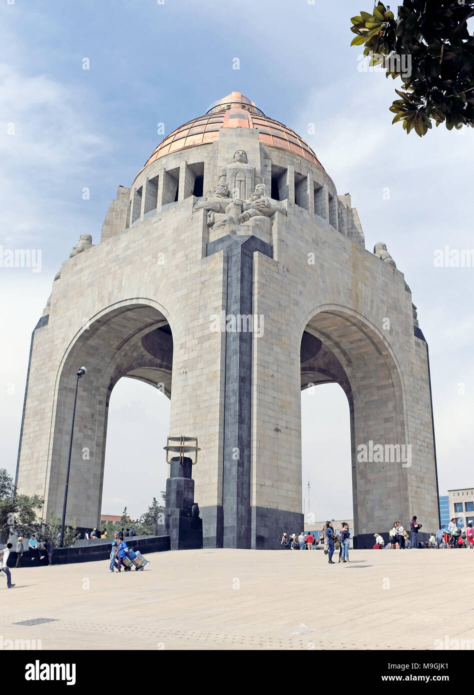 The Monument to the Mexican Revolution on the Plaza of the Republic in Mexico City, Mexico is a mausoleum and museum commemorating the revolution. Stock Photo