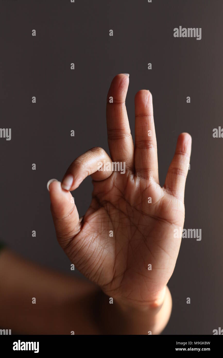 mudra or hand gesture used in indian classical dance Stock Photo