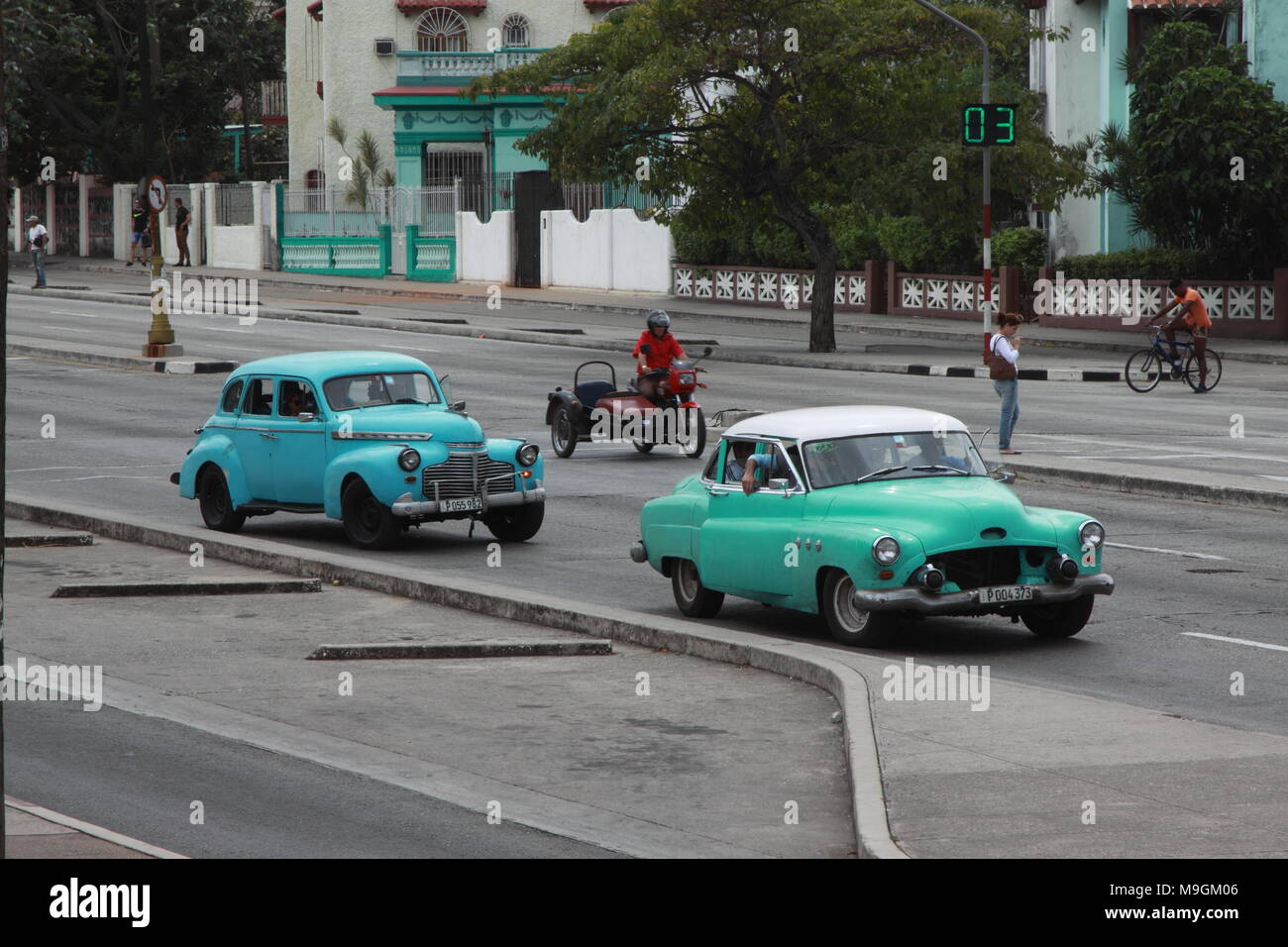Street scene from every days life central Havana, Cuba. Stock Photo