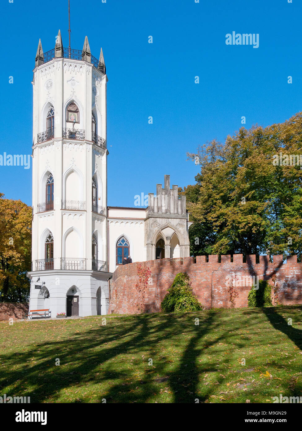 Neo gothic palace, the seat of the Krasinski family. Currently Museum of Romanticism. Opinogora, Mazovian province, Poland, Europe. Stock Photo