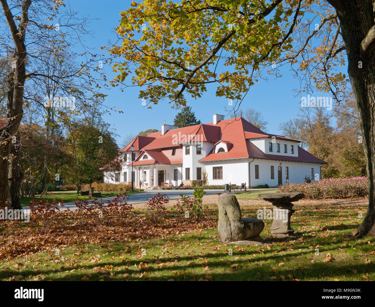 Krasinski mansion, contemporary reconstruction based on 19th century plans. Museum of Romanticism. Opinogora, Mazovian province, Poland, Europe. Stock Photo