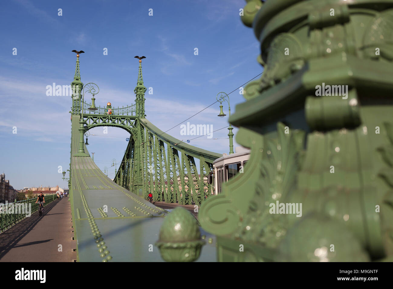 Cast iron Liberty bridge in Budapest, Hungary Stock Photo