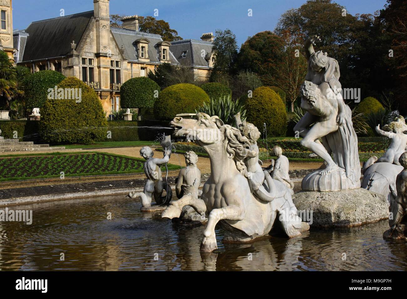 Fountains at Waddesdon Manor, Aylesbury, UK Stock Photo
