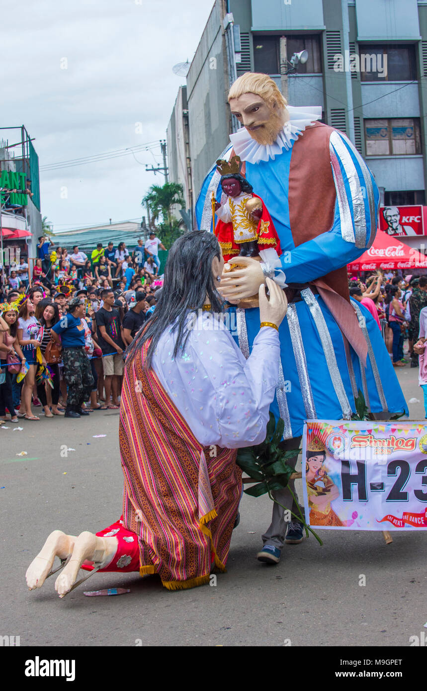 Giant Puppets at the Sinulog festival in Cebu Philippines Stock Photo
